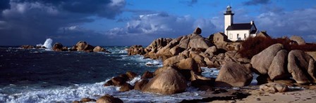 Pontusval Lighthouse, Brignogan, Finistere, Brittany, France by Panoramic Images art print