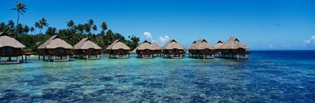 Beach Huts, Bora Bora, French Polynesia by Panoramic Images art print