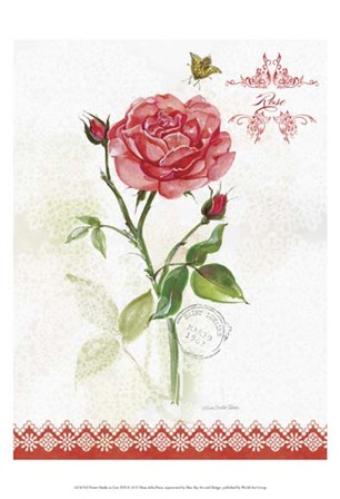 Flower Study on Lace XIII by Elissa Della-Piana art print
