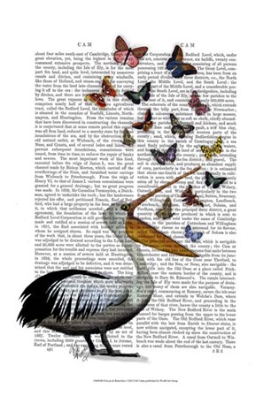 Pelican &amp; Butterflies by Fab Funky art print