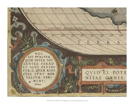 Antique World Map Grid VII by Vision Studio art print