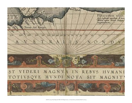 Antique World Map Grid VIII by Vision Studio art print