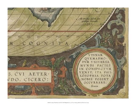 Antique World Map Grid IX by Vision Studio art print