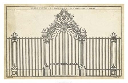 Antique Decorative Gate III by J. F. Blondel art print