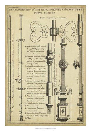 Antique Decorative Locks I by J. F. Blondel art print