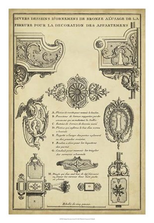 Antique Decorative Locks II by J. F. Blondel art print