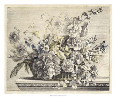Vintage Basket of Flowers II by Giovanni Baptiste art print