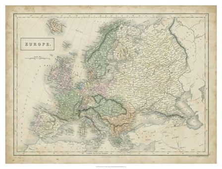 Map of Europe by Sidney Hall art print