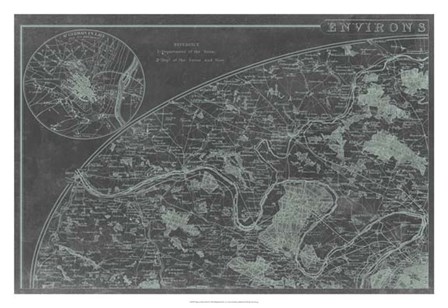 Map of Paris Grid I by Vision Studio art print