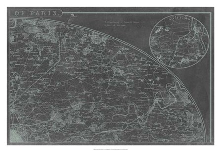Map of Paris Grid II by Vision Studio art print