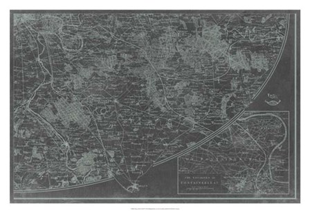 Map of Paris Grid IV by Vision Studio art print