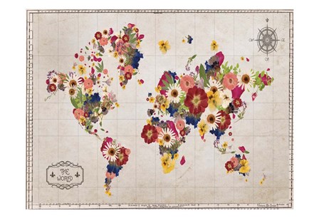 Floral Map by Victoria Brown art print