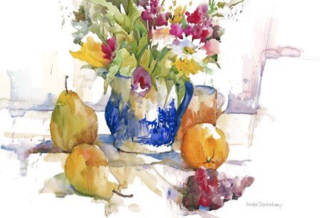 Blue Patterned Jug by Annelein Beukenkamp art print