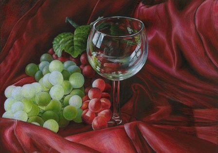 Red Satin and Grapes by Carla Kurt art print