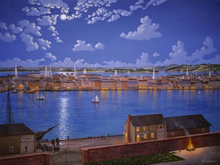 New York From Brooklyn Heights In 1848 by Eduardo Camoes art print