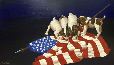 Patriotic Dogs by Eduardo Camoes art print