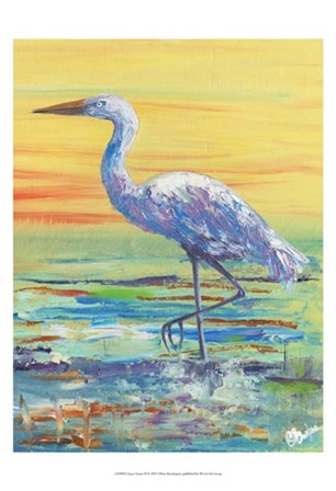Egret Sunset II by Olivia Brewington art print