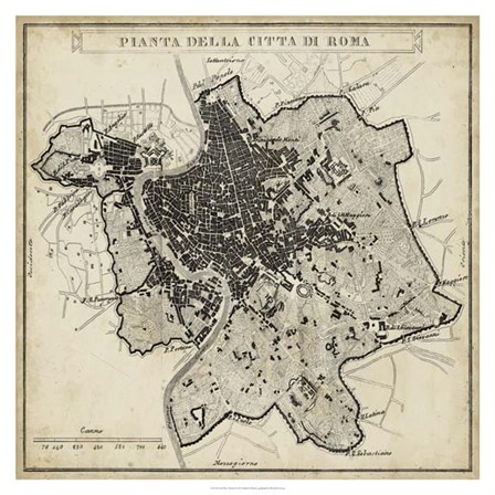 City Plan of Rome art print