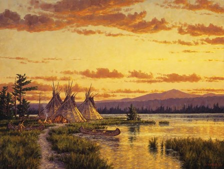 Northern Blackfoot Hunters Camp by Randy Van Beek art print
