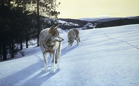 At End Of Day- Wolves by Ron Parker art print