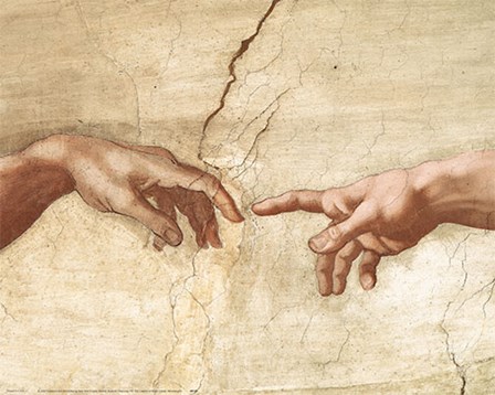 Creation Adam by Michelangelo Buonarroti art print