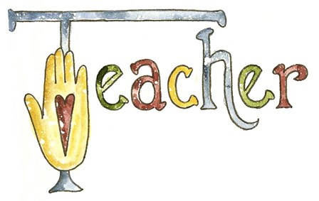 Teacher With Heart Hand by Shelly Rasche art print