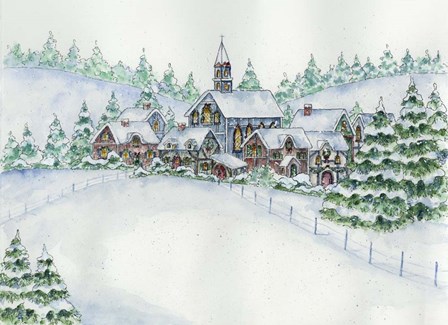 Country Setting Winter by Shelly Rasche art print