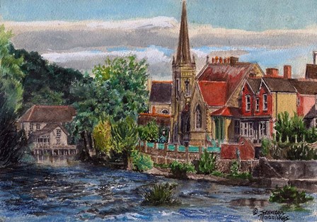 Llangollen Methodist Church Wales UK by Stanton Manolakas art print