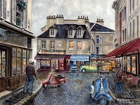 Place Du Tertre From Rue Du Mont Cenis by Stanton Manolakas art print