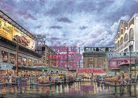Pike Place Market by Stanton Manolakas art print