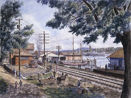 Steam Along Hudson by Stanton Manolakas art print