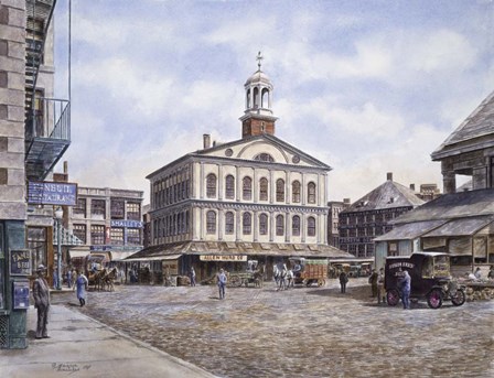 Faneuil Hall, c.1915 by Stanton Manolakas art print