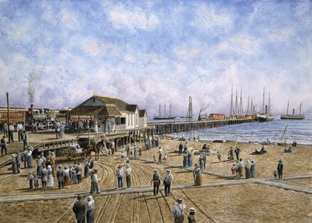Mcfadden Wharf, CA, c.1900 by Stanton Manolakas art print