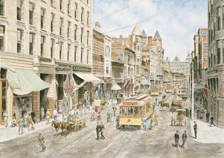 Los Angeles, 3Rd &amp; Spring by Stanton Manolakas art print