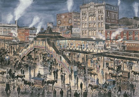 Greely Square, N. Y. C.  , c.1896 by Stanton Manolakas art print