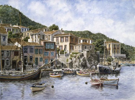 Kokkari Samos, Greece, Fisherman&#39;s Corner by Stanton Manolakas art print
