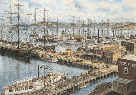 The Vallejo St. Wharf by Stanton Manolakas art print
