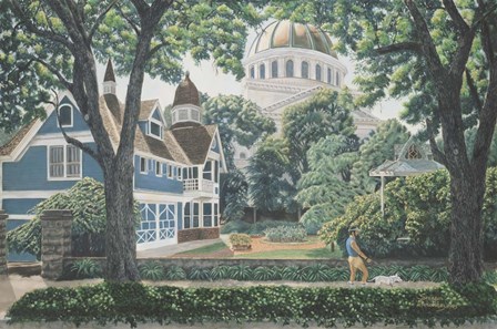 Dog Walker by Stanton Manolakas art print