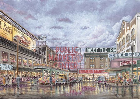 Pike Place Market by Stanton Manolakas art print