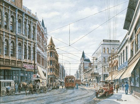 Looking South Of Spring St. by Stanton Manolakas art print