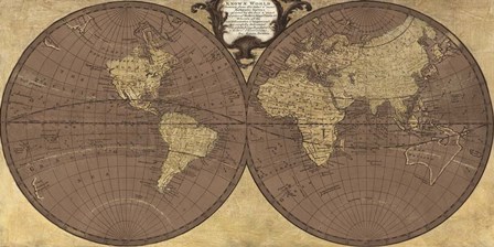 Gilded World Hemispheres II by Joannoo art print