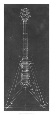 Electric Guitar Blueprint I by Ethan Harper art print