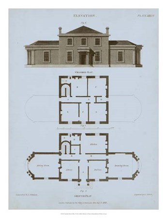Chambray House &amp; Plan I by Thomas Kelly art print