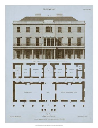 Chambray House &amp; Plan II by Thomas Kelly art print