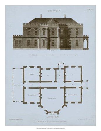 Chambray House &amp; Plan III by Thomas Kelly art print