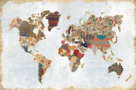 Pattern World Map by Laura Marshall art print