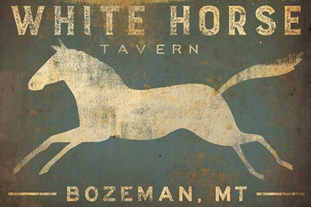 White Horse Running by Ryan Fowler art print