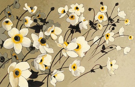 Anemones Japonaises Blancs by Shirley Novak art print