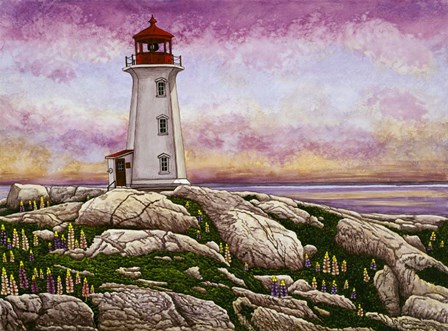 Nova Scotia - Peggy's Cove Lighthouse by Thelma Winter art print