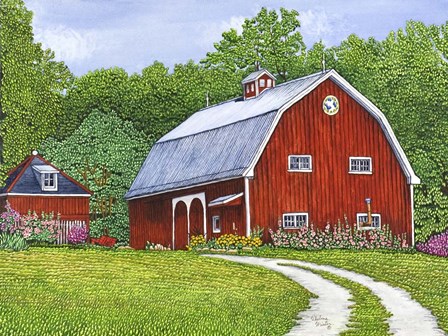 The Hollyhock Farm by Thelma Winter art print